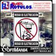 ROTULO PUBLICITARIO LAMINA DE HIERRO CON ROTULADO DE VINIL DE CORTE TEXTO RIESGO DE ELECTROCUCION PARA FABRICA INDUSTRIAL DE PRODUCTOS PLASTICOS MARCA RAPIROTULOS DE DIMENSIONES 36X50 CENTIMETROS
