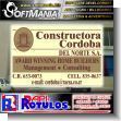 SMRR23080805: Iron Sheet with Cut Vinyl Lettering with Text Constructora Cordoba Award Winning Home Builders Advertising Sign for Construction Company brand Softmania Advertising Dimensions 53.1x35.4 Inches
