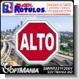SMRR22112001: Informative Reflective Traffic Sign with Text Stop Advertising Sign for Public Parking brand Rapirotulos Dimensions 23.6x23.6 Inches