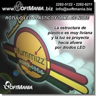 Rotulo LED Plastico en Forma de Nube