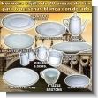 BEAUTIFUL WHITE CERAMIC TABLEWARE WITH GOLDEN DRAWINGS OF 40 PIECES FOR 6 PEOPLE
