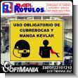 SMRR22101310: White Acrylic 3 Millimeters with Cutting Vinyl Lettering with Text Mandatory Use of Kevlar Face Mask and Sleeve Advertising Sign for Industrial Factory of Plastic Products brand Rapirotulos Dimensions 11x8.7 Inches