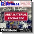 SMRR22101023: Floor Graphic Adhesive with Text Rejected Material Area Advertising Sign for Industrial Factory of Plastic Products brand Rapirotulos Dimensions 11x3.9 Inches