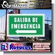 SMRR23082912: Pvc 3 Millimeters with Full Color Printing with Text Emergency Exit Advertising Sign for Food Factory brand Softmania Rotulos Dimensions 19.7x11.8 Inches