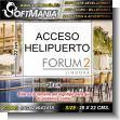 SIGN24042418: White Acrylic 3 Millimeters with Cut Vinyl Lettering with Text Forum 2 Heliport Access Advertising Material for Bussines Park brand Softmania Ads Dimensions 11x8.7 Inches