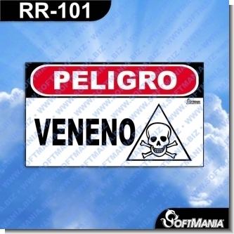 RR-101:    Rotulo Prefabricado - PELIGRO VENENO
