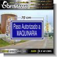 SIGN24042306: Pvc 3 Millimeters with Full Color Printing with Text Authorized Passage to Machinery Advertising Material for Hydroelectric Production Plant brand Softmania Ads Dimensions 27.6x15.7 Inches