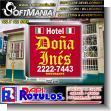 SMRR24012950: Translucent Vinyl Canvas Light Box Double Sided with Text Hotel Dona Ines Ristorante Advertising Sign for Hotel brand Softmania Ads Dimensions 48x48 Inches