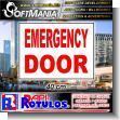 SMRR23080814: Iron Sheet with Cut Vinyl Lettering with Text Emergency Door Advertising Sign for Construction Company brand Softmania Advertising Dimensions 15.7x11.8 Inches