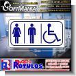 SMRR23050823: Transparent Acrylic with Reverse Lettering with Text Bathrooms for Men, Women and the Disabled Advertising Sign for Dental Clinic brand Softmania Advertising Dimensions 11x5.5 Inches