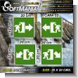 Transparent Acrylic with Reverse Lettering Double Sided with Text Emergency Exit Pictogram Advertising Material for Hydroelectric Production Plant brand Softmania Ads Dimensions 7.9x7.9 Inches
