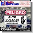 SMRR22101318: White Acrylic 3 Millimeters with Cutting Vinyl Lettering with Text High Voltage Authorized Personnel Only Advertising Sign for Industrial Factory of Plastic Products brand Rapirotulos Dimensions 23.6x15.7 Inches