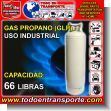 PROPANE_GLP_66: Recarga de Cilindro de Gas Propano (glp) para Uso Industrial - 66 Libras