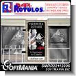 SMRR22112306: Full Color Banner with Tubular Frame Double Sided with Text Barber Shop Styles Advertising Sign for Barbershop brand Rapirotulos Dimensions 35.4x70.9 Inches