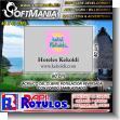 SMRR24012971: Transparent Acrylic with Reverse Lettering with Text Kekoldi Hotels Advertising Material for Real Estate brand Softmania Ads Dimensions 23.6x15.7 Inches