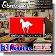 SMRR23090332: Pvc Plastic 3 Millimeters with Cut Vinyl Lettering with Text Deftones Worldwide Advertising Sign for Music Store brand Softmania Rotulos Dimensions 47.2x27.6 Inches