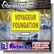 SMRR23100332: Pvc Airport Pallet with White Melamine and Cutting Vinyl Lettering with Text Voyageur Foundation Advertising Material for Travel Agency brand Softmania Rotulos Dimensions 15.7x13.8 Inches