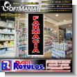 SMRR23100206: Pvc Plastic 3 Millimeters with Cut Vinyl Lettering with Text Drugstore Advertising Sign for Pharmacy brand Softmania Rotulos Dimensions 17.7x48 Inches