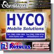 SMRR24012994: Iron Sheet with Full Color Adhesive Vinyl Labeling with Text Hyco, Mobile Solutions Advertising Sign for Software Developer brand Softmania Ads Dimensions 72x48.4 Inches