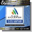 Translucent Vinyl Canvas Light Box Double Sided with Text Plaza Millenium, Your Local or Office Here Advertising Sign for Mall brand Softmania Ads Dimensions 48x48 Inches