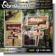 Wooden Sign with Paint with Text 100 Acre Forest Advertising Sign for Hotel brand Softmania Ads Dimensions 26.8x39.4 Inches