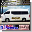 SMRR23100119: Advertising for Company Vehicle Fleet Double Sided with Text Regulatory Tourism Microbus Advertising Sign for Tourism Company brand Softmania Rotulos Dimensions 27.6x5.9 Inches