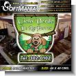 SIGN24042301: Embossed Letters Cut out from PVC Plastic 10 Millimeters with Text Green Sky of Dogs Advertising Sign for Nonprofit Organization brand Softmania Ads Dimensions 17.3x18.9 Inches
