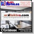 SMRR22102704: Unframed Metal Full Color Printing with Text Araujo Architects Advertising Sign for Architects Office brand Rapirotulos Dimensions 78.7x19.7 Inches