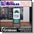 SMRR22102618: Iron Sheet with Cut Vinyl Lettering with Iron Frame and Tube Pole Double Sided with Text Massages, Makeup and Beauty Advertising Sign for Spa Salon brand Rapirotulos Dimensions 27.6x59.1 Inches