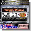 SMRR23051106: Metal Sheet of Iron with Tubular Frame and Full Printing with Text Electronics and Computer Workshop Advertising Sign for Computer Equipment Store brand Softmania Advertising Dimensions 72x35.8 Inches
