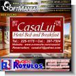 SMRR24012944: Cut Vinyl Banner with Metal Holes to Tie with Text Casalui, Hotel Bed and Breakfast Advertising Sign for Hotel brand Softmania Advertising Dimensions 23.6x15.7 Inches