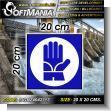 Transparent Acrylic with Reverse Lettering with Text Pictogram Use Safety Gloves Advertising Material for Hydroelectric Production Plant brand Softmania Ads Dimensions 7.9x7.9 Inches