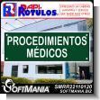 ROTULO PUBLICITARIO ACRILICO TRANSPARENTE CON ROTULACION REVERSADA CON TEXTO PROCEDIMIENTOS MEDICOS PARA CLINICA DE ESPECIALIDADES MEDICAS MARCA RAPIROTULOS DE DIMENSIONES 30X10 CENTIMETROS