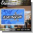 SIGN24092209: Rotulo Publicitario Banner de Vinil de Corte con Ojetes de Metal para Amarrar con Texto Denga Tablas de Surf para Tienda Boutique marca Softmania Ads de Dimensiones 1.7x1.1 Metros