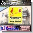 SMRR23091605: Premade Sign PVC 3 Millimeters with Full Color Printing with Text in Case of Fire or Earthquake Use the Stairs Advertising Sign for Administrative Office brand Softmania Rotulos Dimensions 11.8x9.8 Inches
