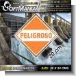 Transparent Acrylic with Reverse Lettering with Text Dangerous Advertising Material for Hydroelectric Production Plant brand Softmania Ads Dimensions 7.9x7.9 Inches