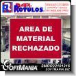 SMRR22101316: Floor Graphic Adhesive with Text Rejected Material Area Advertising Sign for Industrial Factory of Plastic Products brand Rapirotulos Dimensions 11x8.7 Inches