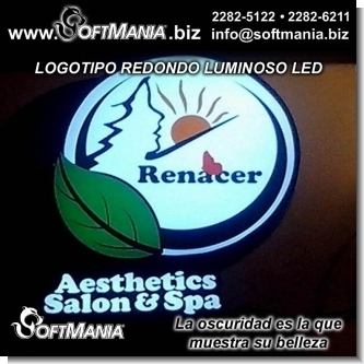 Rotulo Redondo Luminoso LED de Dos Piezas