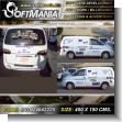 Advertising for Company Vehicle Fleet with Text Equipment for Points of Sale Minivan Advertising Sign for Computer Equipment Store brand Softmania Ads Dimensions 13.1x4.9 Foot