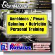 SMRR23112922: Acm 4mm Aluminum with Cut Vinil Lettering with Text Aerobics, Weights, Spinning, Nutrition and Personal Training Advertising Sign for Gym brand Softmania Advertising Dimensions 47.2x23.6 Inches