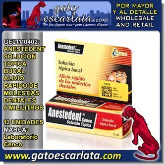 Read full article ANESTEDENT TOPICAL ORAL SOLUTION QUICK RELIEF OF DENTAL DISCOMFORTS - 5 MILLILITERS - 12 UNITS Read full article ANESTEDENT TOPICAL ORAL SOLUTION QUICK RELIEF OF DENTAL DISCOMFORTS - 5 MILLILITERS - 12 UNITS