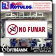 SMRR22101311: White Acrylic 3 Millimeters with Cutting Vinyl Lettering with Text No Smoking Advertising Sign for Industrial Factory of Plastic Products brand Rapirotulos Dimensions 19.7x7.9 Inches