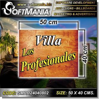 Pvc 3 Millimeters with Full Color Printing with Text Villa Los Profesionales