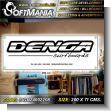 SIGN24092208: Rotulo Publicitario Banner de Vinil de Corte con Ojetes de Metal para Amarrar con Texto Denga Tablas de Surf para Tienda Boutique marca Softmania Ads de Dimensiones 2x0.7 Metros
