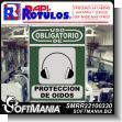 SMRR22100330: Transparent Acrylic with Reverse Lettering with Text Mandatory Use of Hearing Protection Advertising Sign for Industrial Factory of Plastic Products brand Rapirotulos Dimensions 11.8x15.7 Inches