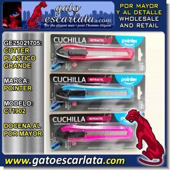 Lee el articulo completo CUTTER PLASTICO GRANDE MARCA POINTER MODELO CT1902 - DOCENA AL POR MAYOR