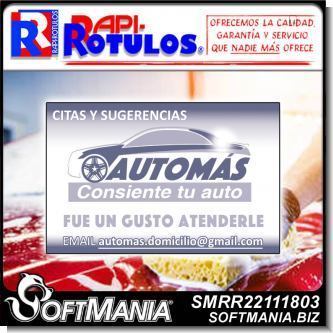 SMRR22111803:    WHITE ACRYLIC 3 MILLIMETERS FULL COLOR PRINTED WITH TEXT QUOTES AND SUGGESTIONS ADVERTISING SIGN FOR CAR WASH SERVICE BRAND RAPIROTULOS DIMENSIONS 15.7X11.8 INCHES