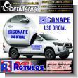 SMRR23051110: Advertising for Company Vehicle Fleet Double Sided with Text Conape Official Use Advertising Sign for Public Institution brand Softmania Advertising Dimensions 19.7x7.9 Inches