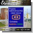 Iron Sheet with Full Color Adhesive Vinyl Labeling with Text Ice, Cobano Electrical Substation Advertising Sign for School brand Softmania Ads Dimensions 39.4x51.2 Inches