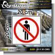 SIGN24042112: Transparent Acrylic with Reverse Lettering with Text No Entrance Pictogram Advertising Material for Hydroelectric Production Plant brand Softmania Ads Dimensions 7.9x7.9 Inches